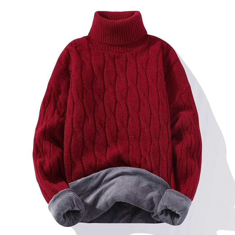 High Neck Velvet Thickening Thermal Sweater